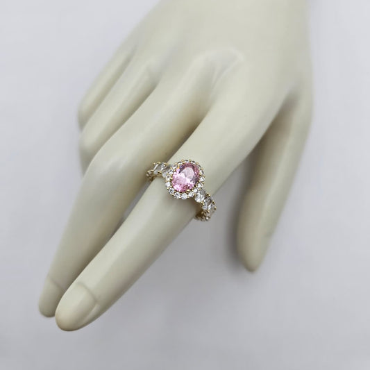 Anillo Ajustable Zirconias Rosadas xp