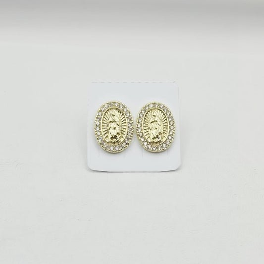 Aretes Virgen de Guadalupe Ovalados