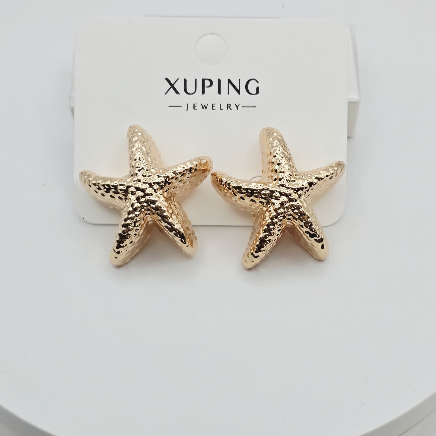 Aretes Estrella de Mar Grandes Gold Rose