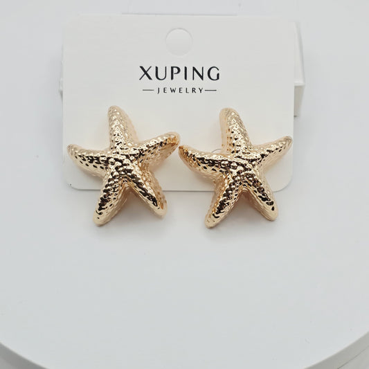 Aretes Estrella de Mar Grandes Gold Rose