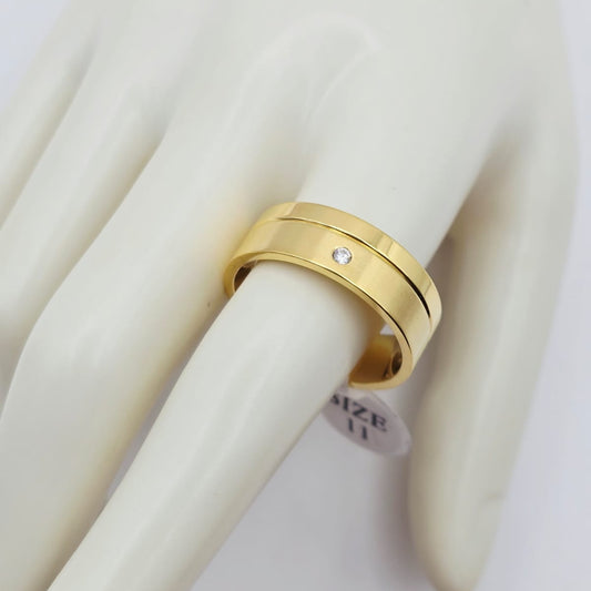 Anillo Una Zirconia xp Acero Inoxidable