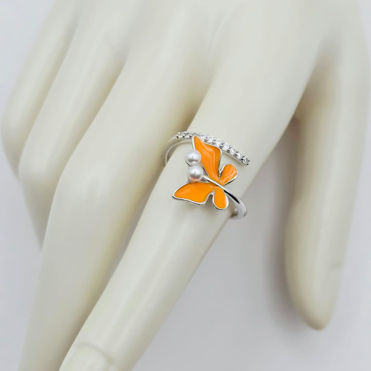 Anillo Mariposa Ajustable xp Plateado