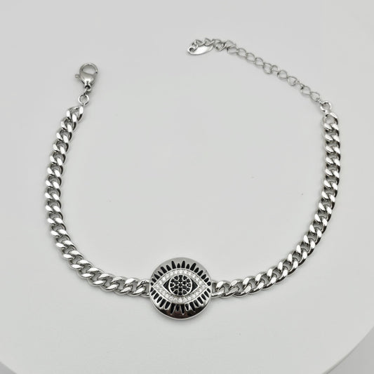 Pulsera Ojo Plateada xp 17+5cm