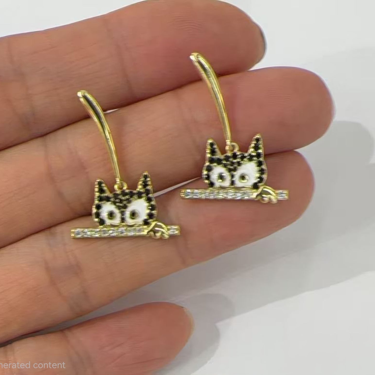 Aretes Gato Zirconias xp