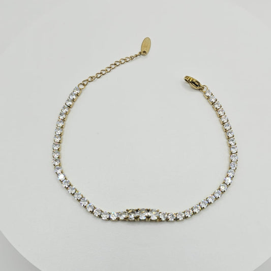 Pulsera Brillantes Acero Inoxidable