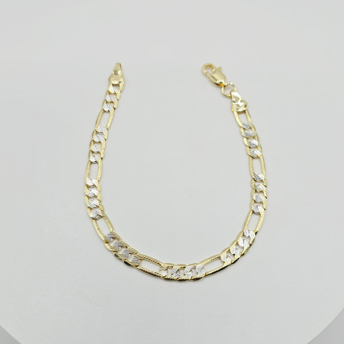 Pulsera Fígaro 2 Tonos 5mm 18cm