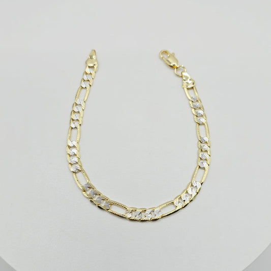 Pulsera Fígaro 2 Tonos 5mm 18cm