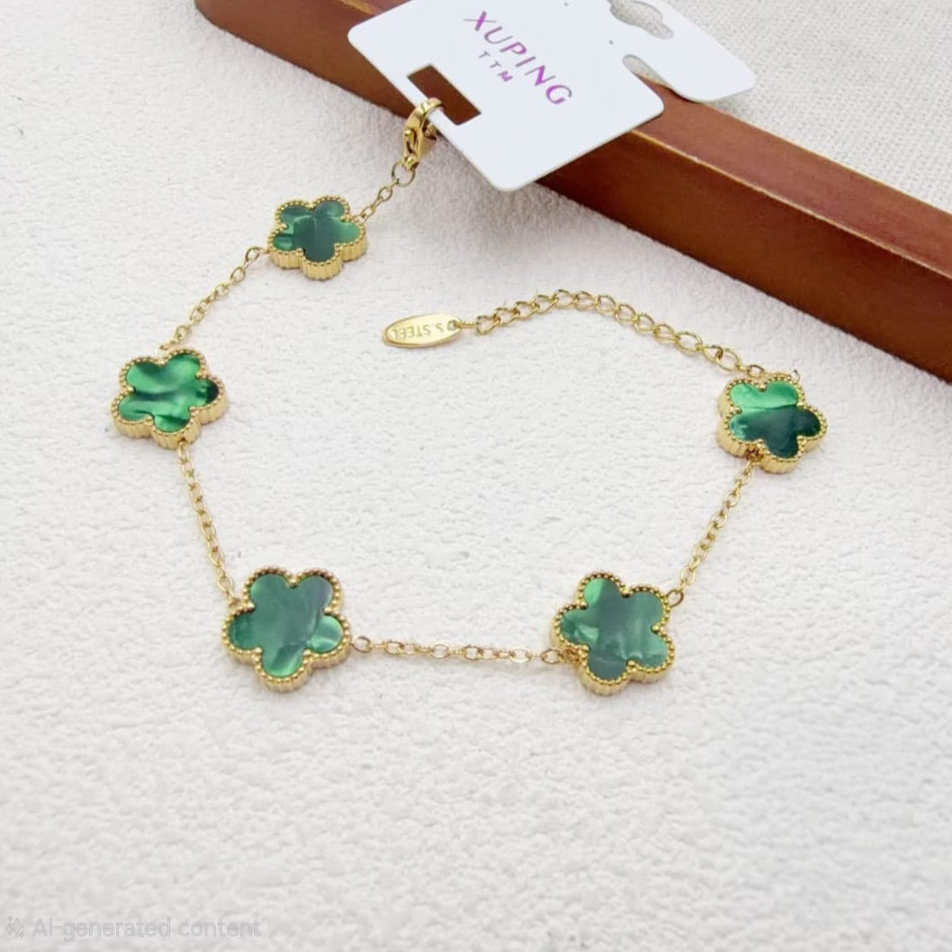 Pulsera Flor Verde xp Acero Inoxidable