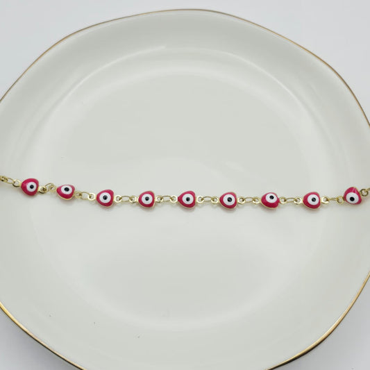 Pulsera Ojitos Rojos xp Acero Inoxidable