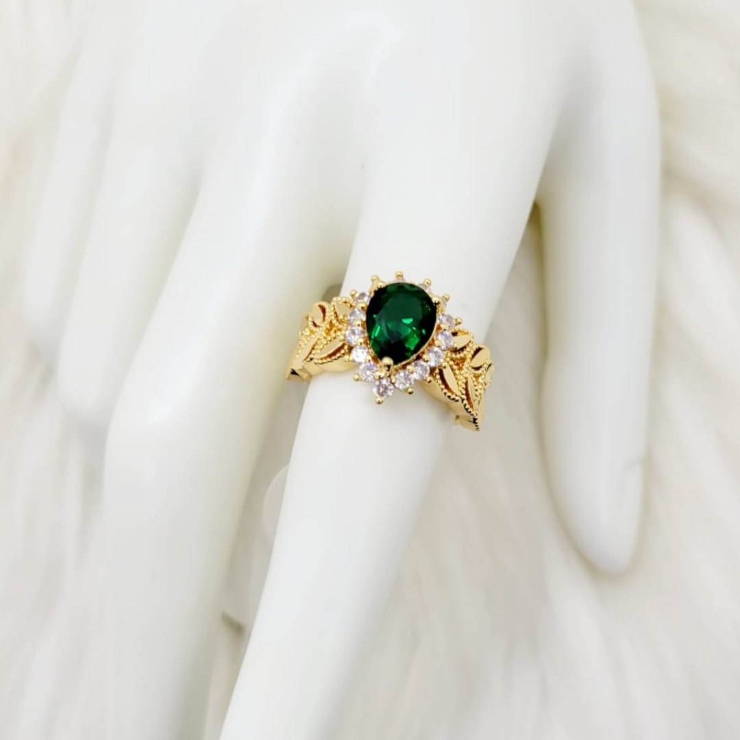 Anillo Gota Verde