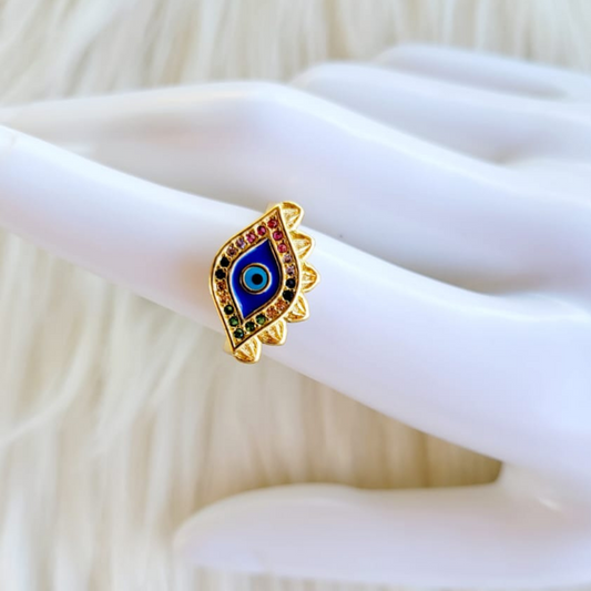 Anillo Ajustable Ojo Azul Rey