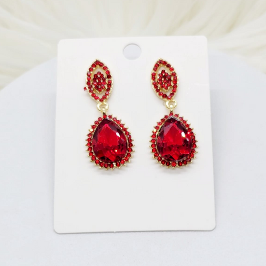 Aretes Gotas Rojas