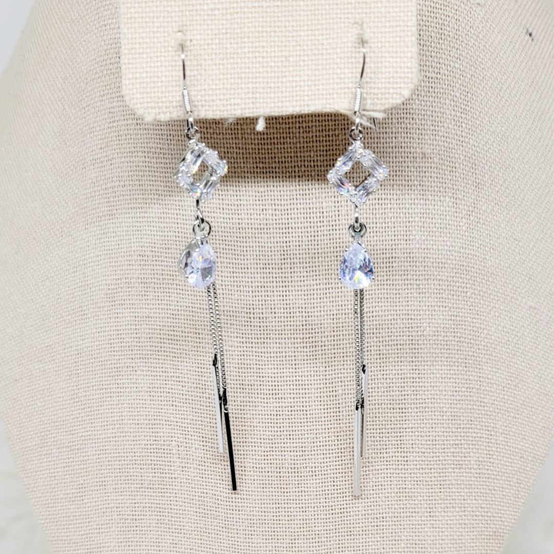 Aretes Largos Rombo Gota