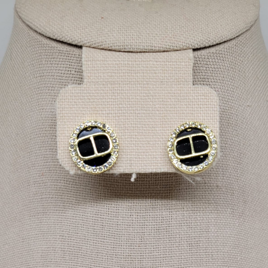 Aretes Negro Dorado