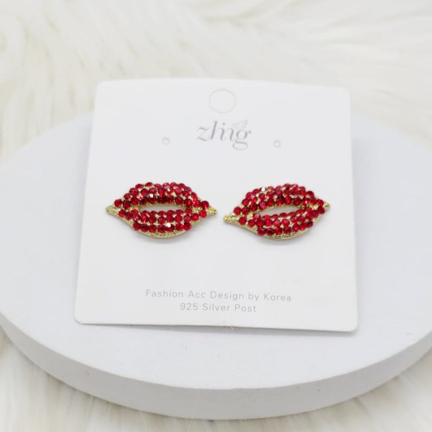 Aretes Labios Rojos