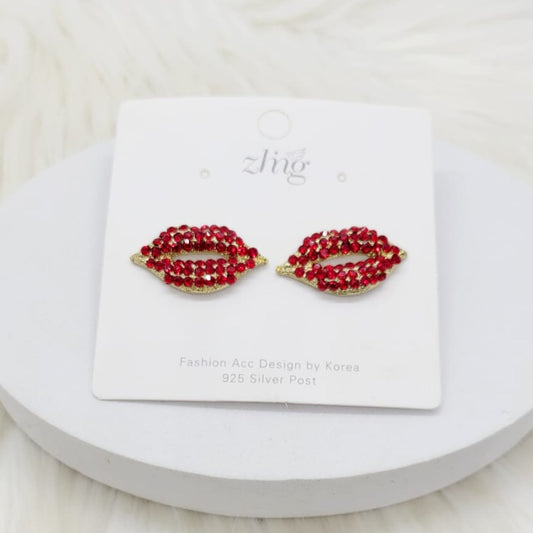 Aretes Labios Rojos