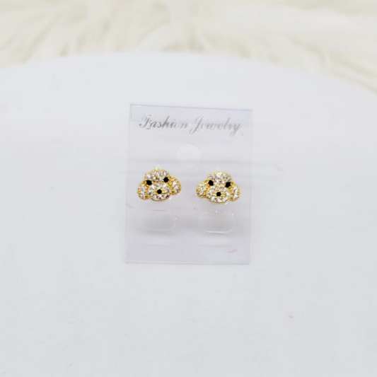 Aretes Perrito con Incrustaciones