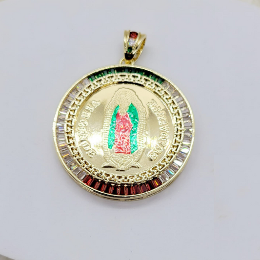 Dije Virgen Moneda Tricolor