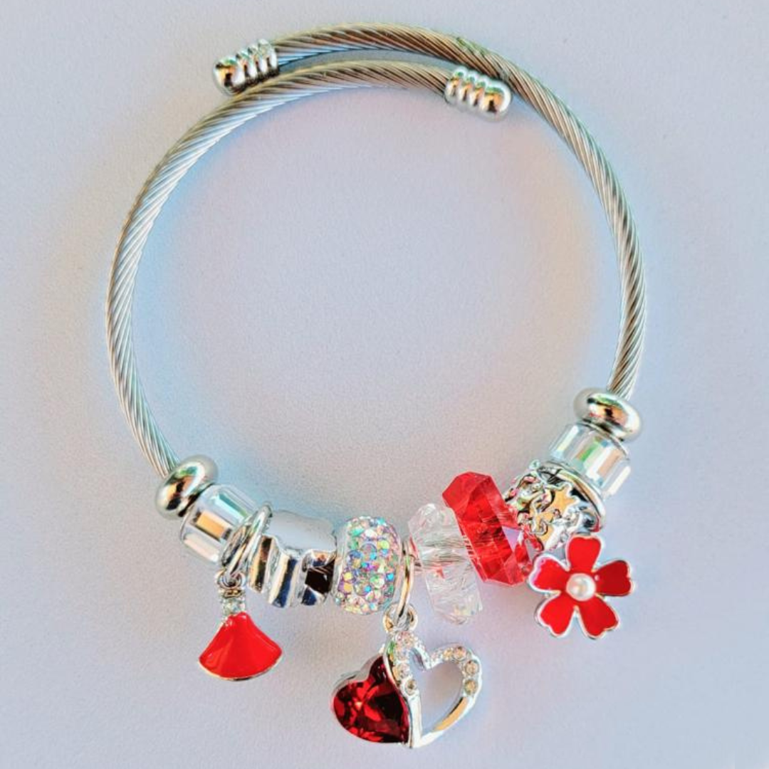 Brazalete Corazón Duo Rojo y Blanco