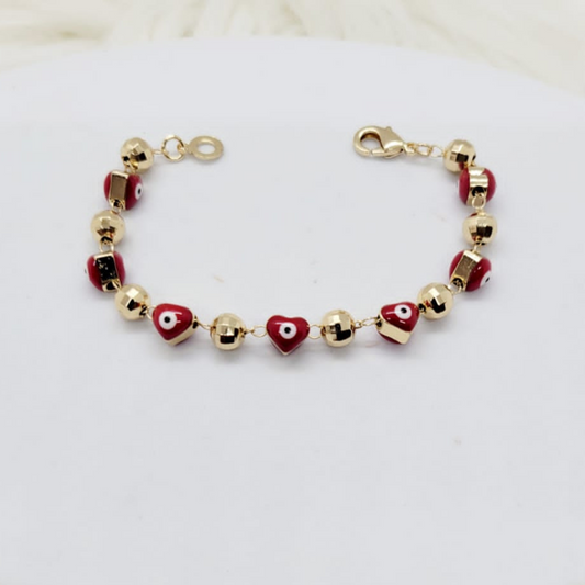 Pulsera Bebé Corazón Ojitos