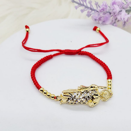 Pulsera Ajustable San Judas Hilo Rojo