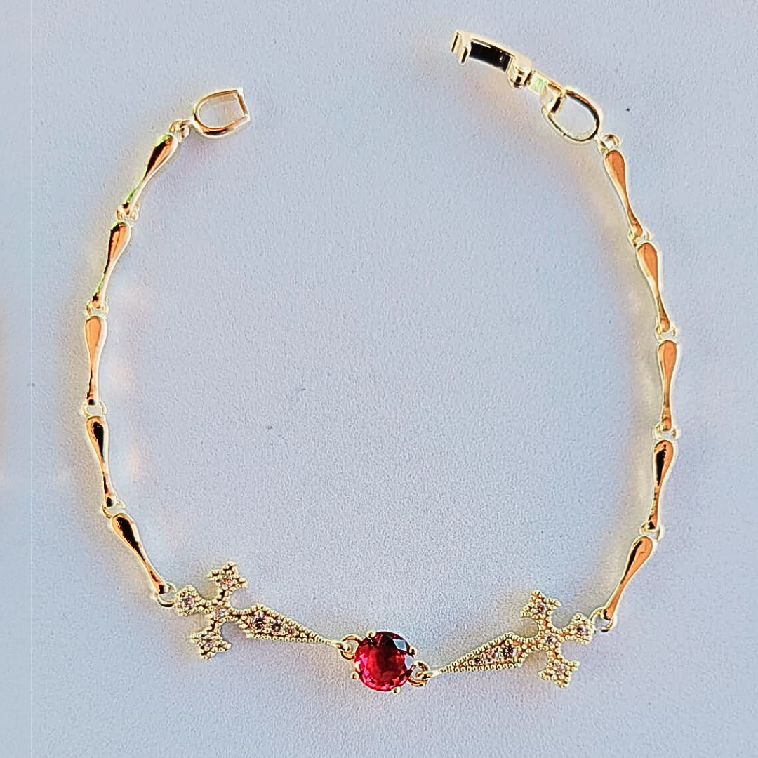 Pulsera Dagas Cristal Rojo